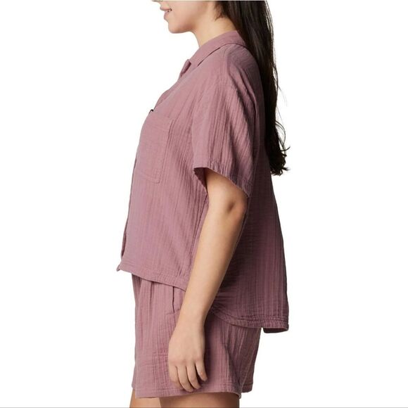 Columbia Mauve  Holly Hideaway Short Sleeve Shirt - Picture 5 of 6
